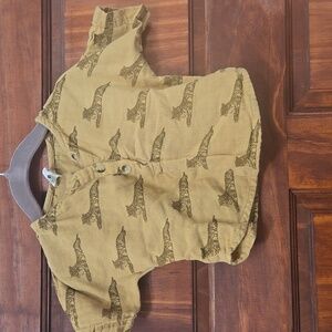 Kate Quinn Mustard Organic Cotton Shirt Tigers 6-12m